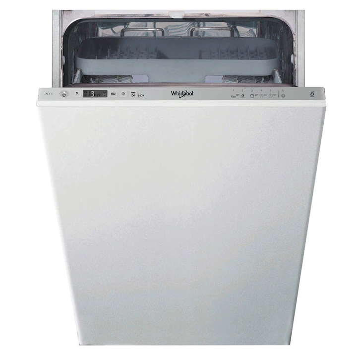 Съдомиялна за вграждане Whirlpool WSIC3M27C, 10 комплекта, 6 програми, 6th Sense, Клас E, 45 см
