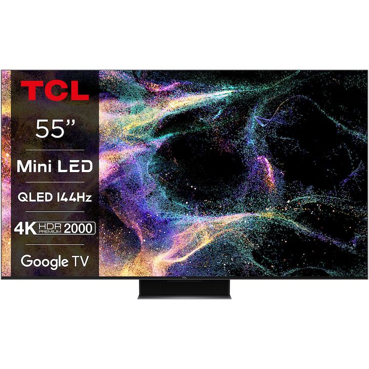Телевизор TCL MiniLed 55C845, 55 (139 см), Smart Google TV, 4K Ultra HD, 100 Hz, Клас G (Модел 2023)