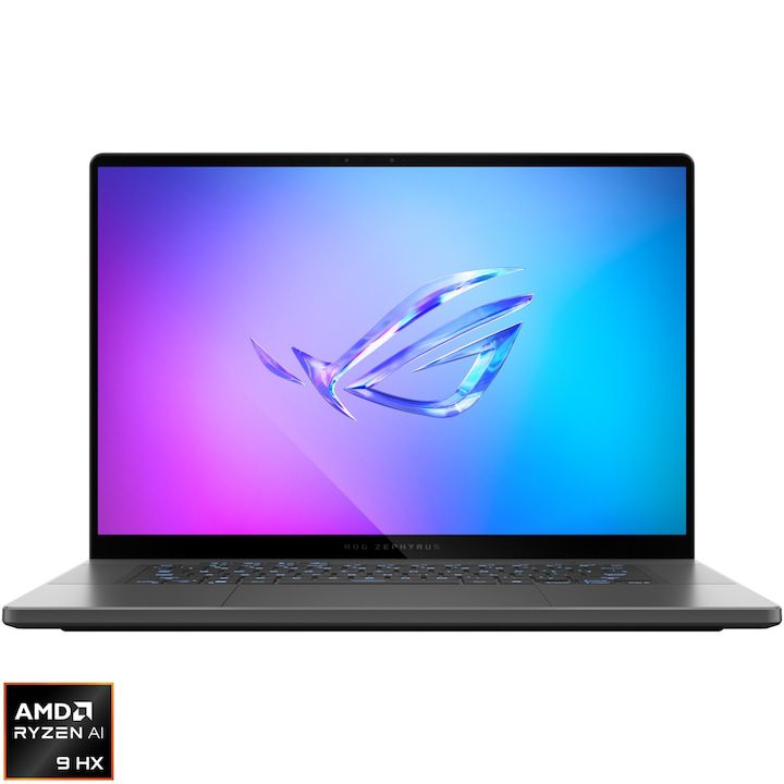Лаптоп Gaming ASUS ROG Zephyrus G16 GA605WV, AMD Ryzen™ AI 9 HX 370, 16, WQXGA, OLED, 240Hz, 32GB LPDDR5x, 1TB SSD, NVIDIA® GeForce RTX™ 4060 8GB GDDR