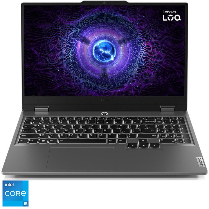 Лаптоп Gaming Lenovo LOQ 15IAX9, Intel® Core™ i5-12450HX, 15.6 FHD, IPS, 16GB, 512GB SSD, NVIDIA® GeForce RTX™ 4060 8GB, без OS, Luna Gray
