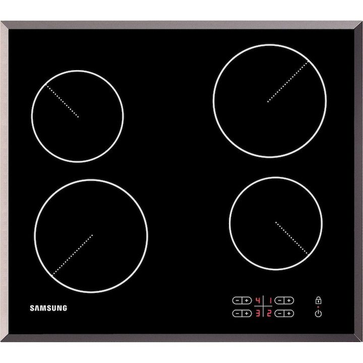 Най-добрите Котлони и Плотове за Вграждане Плот за вграждане Samsung C61R2AAST/BOL, Електрически, Витрокерамика, Тouch, LED, Система за защита на децата, Иноксова рамка