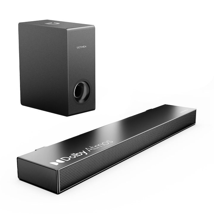 Саундбар Dolby Atmos, Ultimea Nova S50, 2.1 канала, 190W, Bluetooth 5.3, HDMI eARC, черен