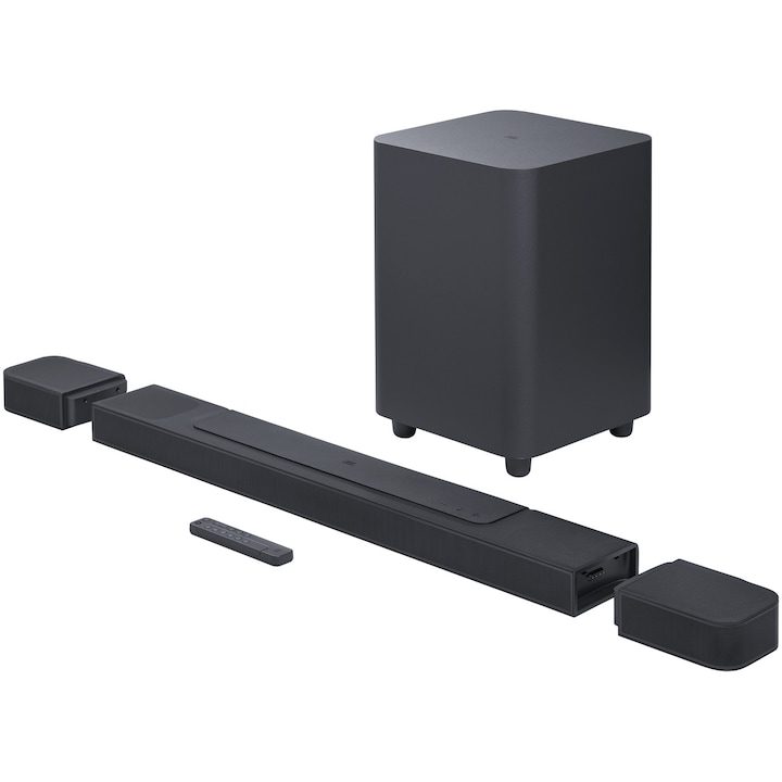 Soundbar JBL BAR 1000, 7.1.4, 880W, Dolby Atmos, Multibeam, DTSX, Wi-Fi, Airplay, Черен