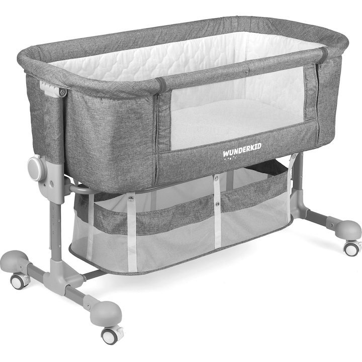 Бебешко легло 2 in 1 Co-sleeper Wunderkid - Sweet Dreams, Сив