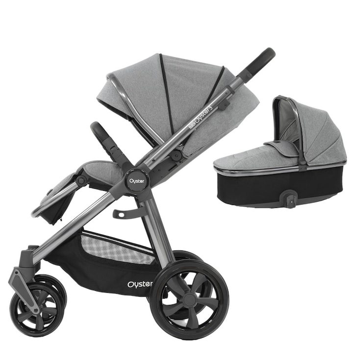 Модерни Детски Колички: Нашите Предложения Детска количка Oyster 3, светло сива, ултра компактно сгъваема, регулируем шезлонг, за новородени