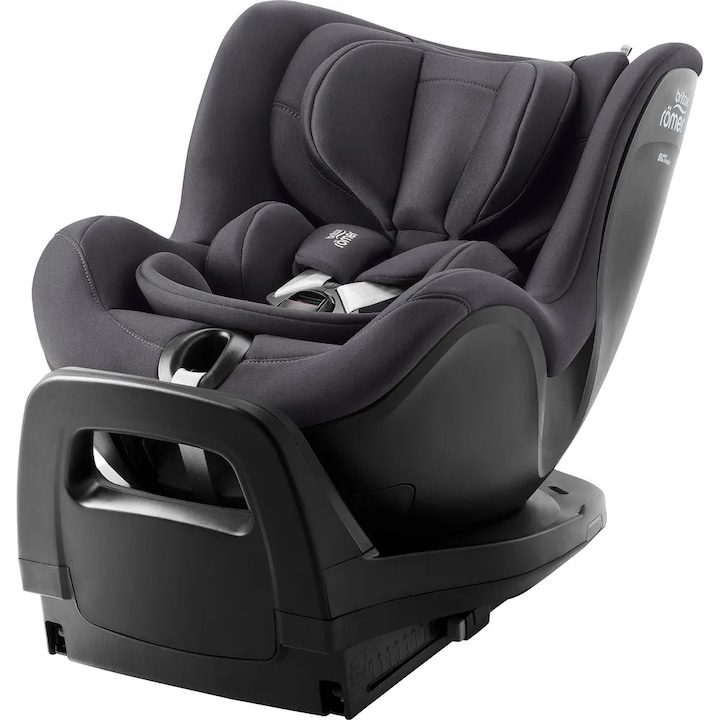 Детско столче за кола Britax Romer Dualfix Pro i-Size, Въртящо се с основа, 0 месеца - 4 години, Isofix, Deep grey