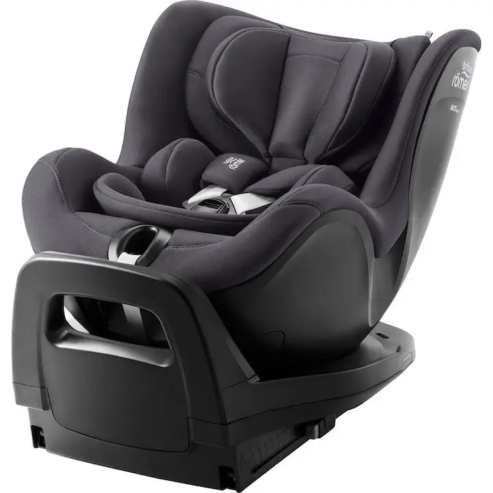 Детско столче за кола Britax Romer Dualfix Pro i-Size, Въртящо се с основа, 0 месеца - 4 години, Isofix, Deep grey
