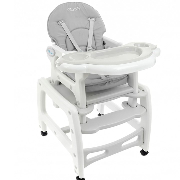 Детско Столче За Хранене: Практични Съвети И Важни Екстри Столче Piccolo, с колела, сив, размери 50х57,5х74-104см