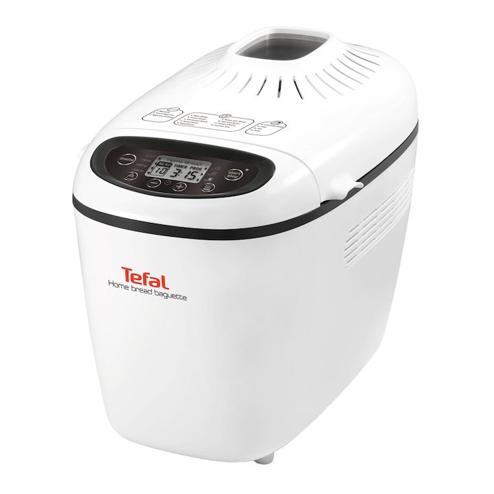 Топ 12 Най-Добрите Домашни Хлебопекарни Хлебопекарна Tefal Home Bread Baguette PF610138, 1500 гр, 16 програми, Бяла
