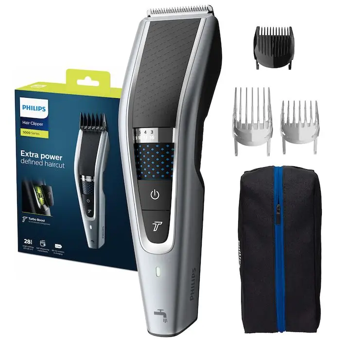 Най-Добрите Машинки за Подстригване – Вашият Ключ към Перфектна Прическа у Дома ✂️ Машинка за подстригване Philips HC5630/15, 0.5-28 мм, 28 стъпки, Li-Ion, Миеща се, Сребриста