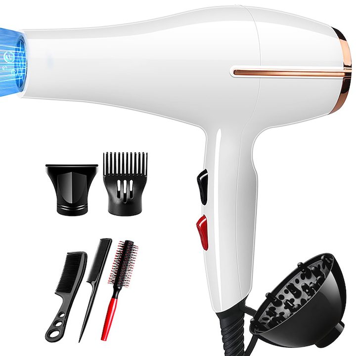 Как да изберем Перфектния Сешоар: Сравняваме Характеристики Сешоар Morovan, 3800W, 3 температурни настройки, портативен, класически, кабел 3м