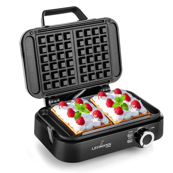 Уред за гофрети Lehmann Crisp, 1200W, контрол на температурата 0-240°C, 25.5 x 21.8 x 16.2 cm, 2.7 kg, черен