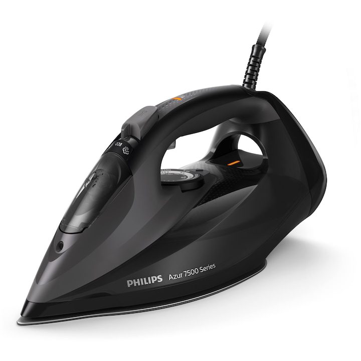 Ютии и Уреди за Гладене с Пара: Кои Препоръчваме Ние Ютия Philips Azur DST7511/80, 3200W, Дебит на пара от 55 гр/мин и парна струя от 260 гр, Плоча SteamGlide Elite, Резервоар от 300 мл и автоматична система за почистване с вграден резервоар за котлен камък, Автоматично изключване, Черен