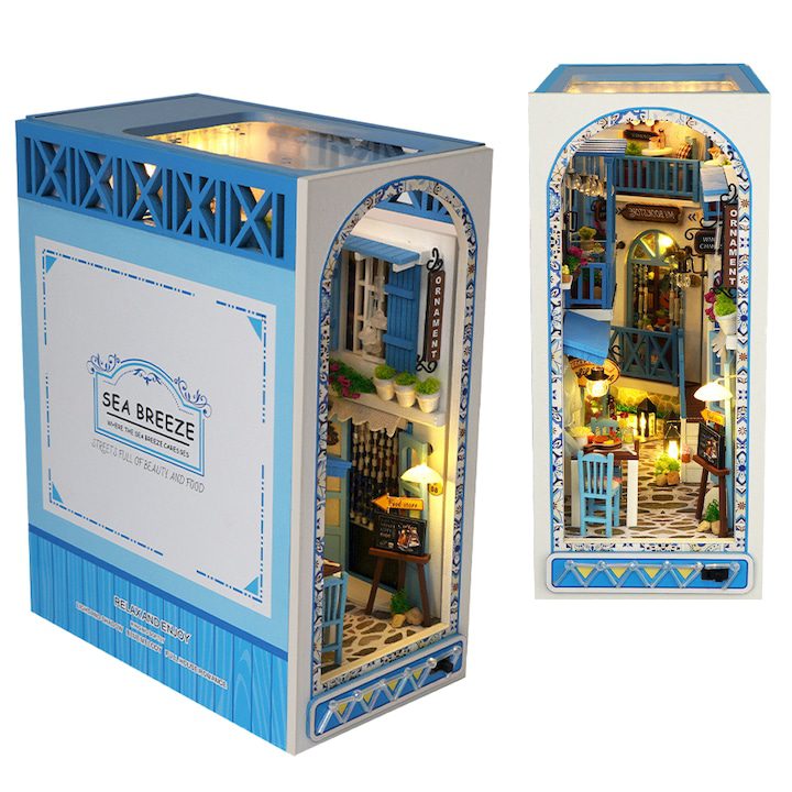 3D Пъзели: Вълнуващо пътешествие в свят на забавление и развитие 🎯 3D пъзел, Направи си сам рафт за книги, Направи си сам декорация на рафт за книги за играчки, мини комплект 3d библиотека с дървени пъзели