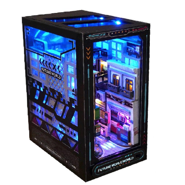 3D Пъзели: Вълнуващо пътешествие в свят на забавление и развитие 🎯 3D пъзел, WALALLA, Направи си сам гръбче за книга, LED светлина, улица, подходящ за деца/възрастни, многоцветен