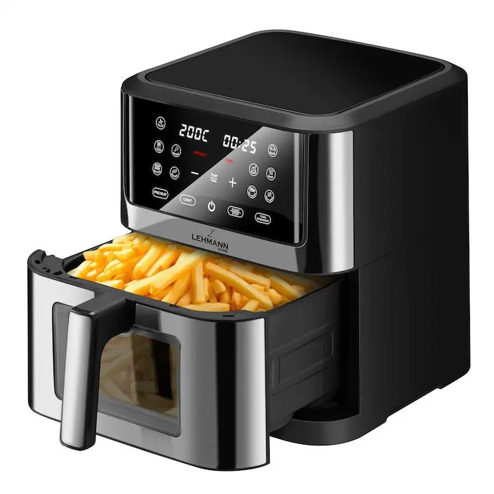 Фритюрник с Горещ Въздух (еър фрайър) Lehmann Bakado, 1800W, 8L – Детайлен Анализ + Ревюта на Пот…