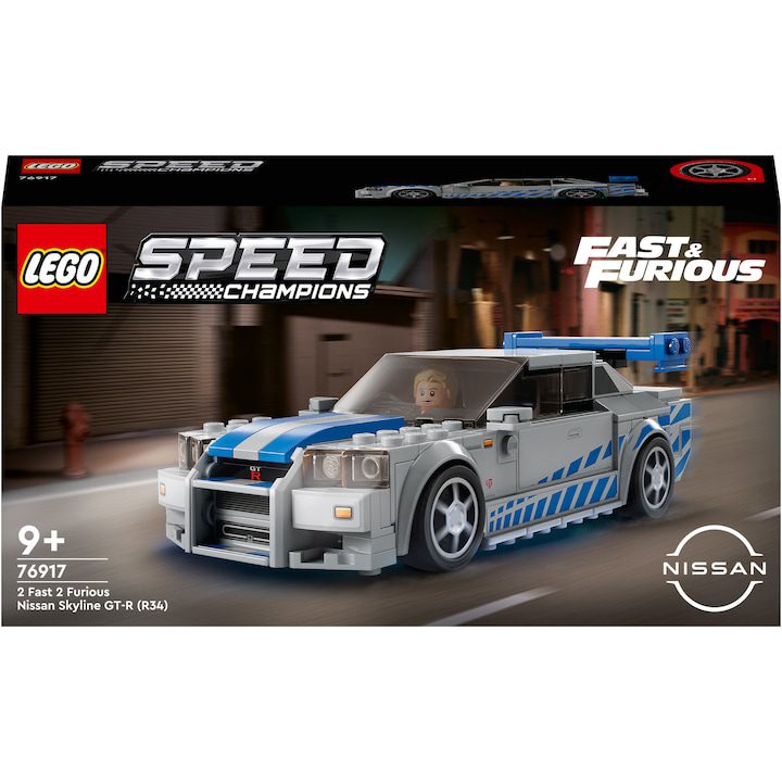 Конструктори LEGO – Магията на Конструкторите, Които Вдъхновяват Поколения LEGO® Speed Champions - 2 Fast 2 Furious Nissan Skyline GT-R (R34) 76917, 319 части
