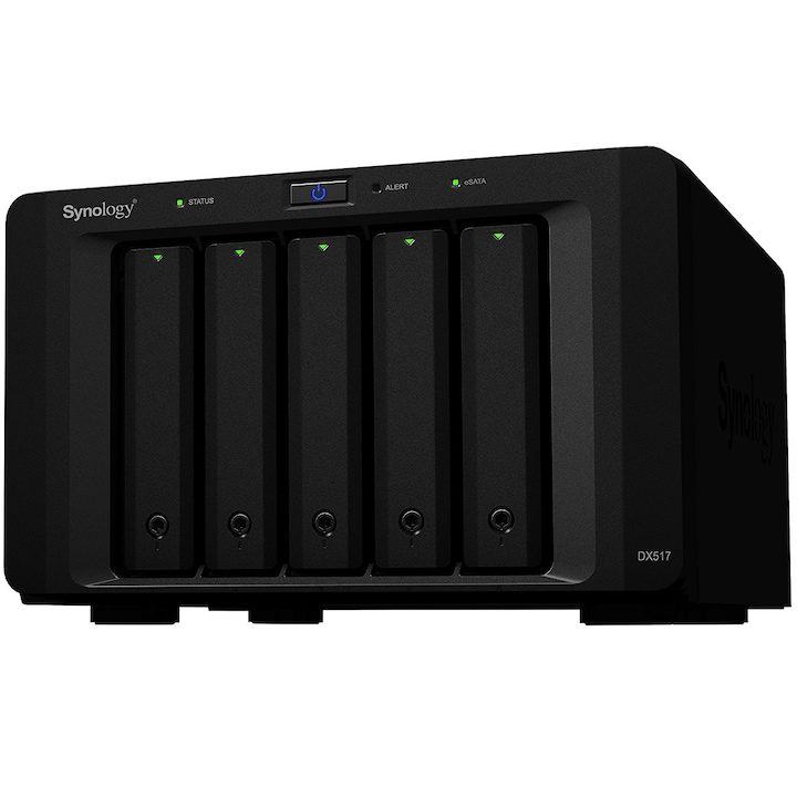Какво е Network Attached Storage (NAS) и Как да Изберем Правилния Network Attached Storage Synology DX517, Мрежово съхранение на данни, Разширител за съхранение 5x SSD/HDD, Черен