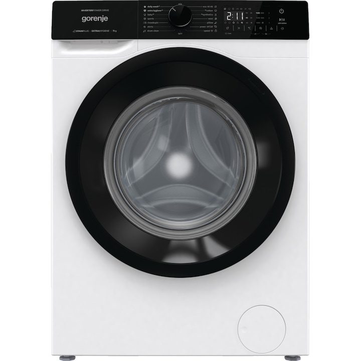 Пералня Gorenje - Коя да Изберем През 2025 Година Пералня Gorenje WNHA74SASEU, 7 кг, 1400 об/мин, PowerDrive, Енергиен клас А, Бял