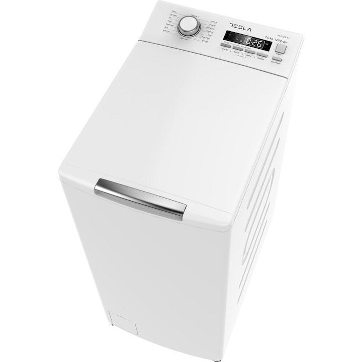 Перални С Вертикално Зареждане - Перфектният Избор За Дома Пералня с горно зареждане Tesla WL71291M, 7.5 кг, 1200 об/мин, Клас C, Система Child Lock, Delay Start, Бял, пералня с горно зареждане