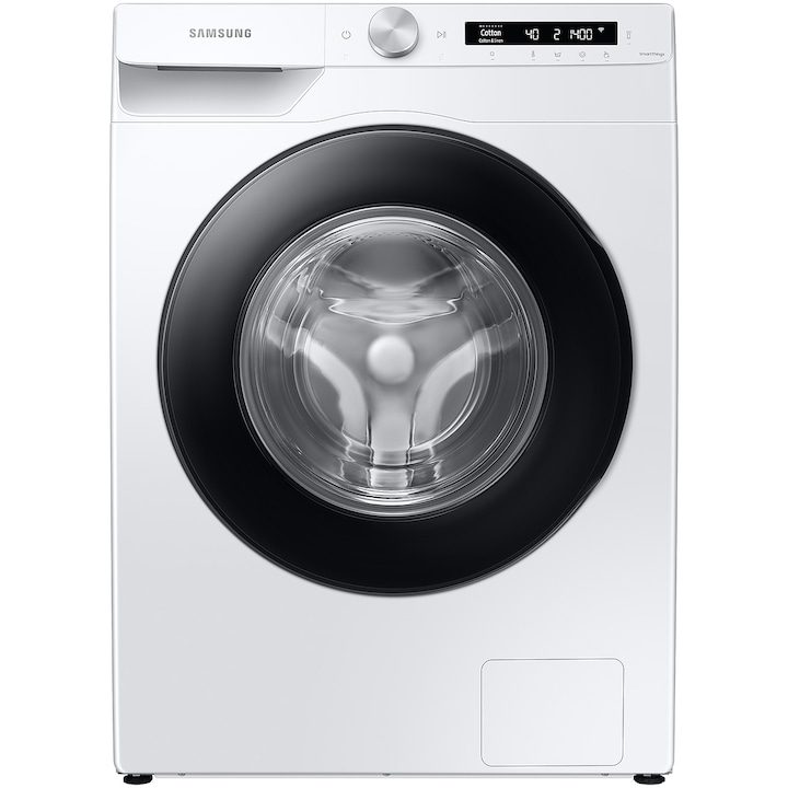 Пералня Samsung WW90T504DAWCS7, 9 кг, 1400 об/мин, Клас A, AI Control, Steam, Eco Bubble, Drum Clean, Мотор Digital Inverter, Wifi, AI Energy, Smart Control, Бял
