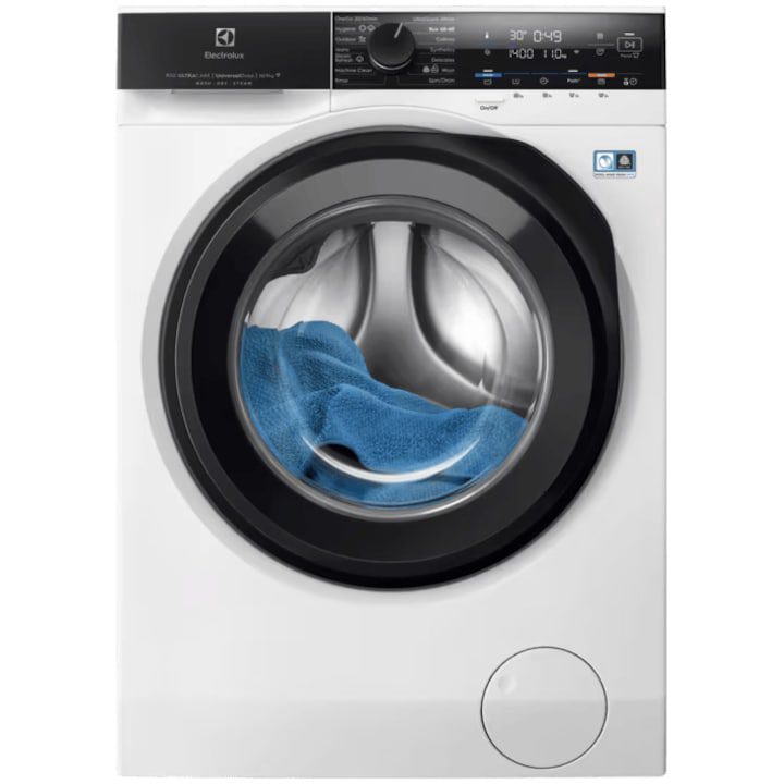 Пералня със сушилня Electrolux EW8W4402QE, Пране 11 кг, Сушене 7 кг, 1400 об/мин, WIFI, LCD, Енергиен клас A пране/пране+сушене D, Универсален диспенсър, UltraCare+SteamCare, TimeManager, Дълбочина 60 см, Бял
