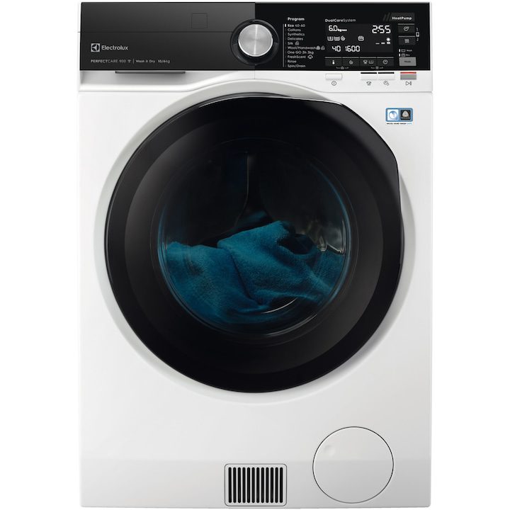 Пералня със сушилня Electrolux EW9W161BC, Пране 10 кг, Сушене 6 кг, 1600 об/мин, Клас C, DelicateCare, UltraCare, DualCare, SteamCare, SensiCare, Бял
