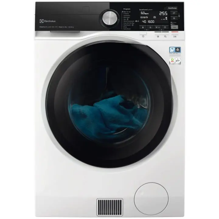 Пералня със сушилня Electrolux PerfectCare900 EW9WN161BCE, Термопомпа, Пране 10 кг, Сушене 6 кг, 1600 об/мин, Клас B, Wi-Fi, Инверторен мотор, DualCare, Sensicare, SteamCare, Бял