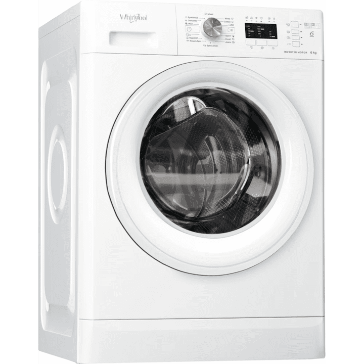 Пералня Whirlpool FreshCare+ FFL 6238 W EE, 6 кг, 1200 об/мин, Клас D, Инверторен мотор, 6th Sense Technology, Бял