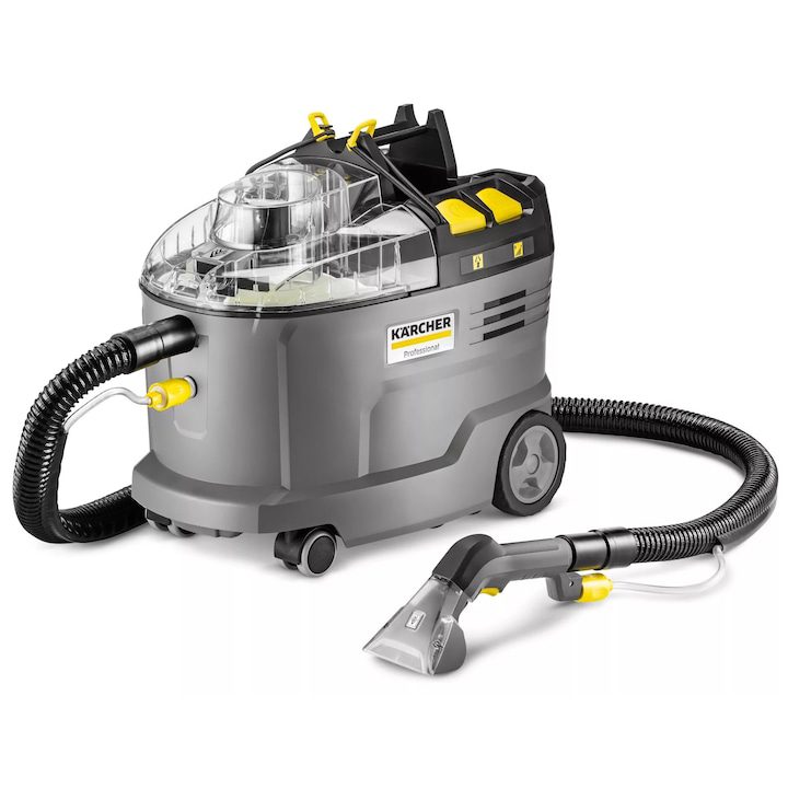 Най-добрите Перящи Прахосмукачки За 2025 Година Прахосмукачка Karcher Puzzi 9/1 Bp Pack, 7.5 Ah, със зарядно, 540x332x460mm, 7.6kg