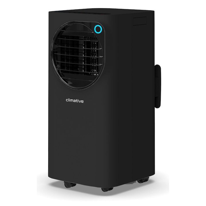 Мобилен Климатик: Съвети за Избор 2025 Година Преносим климатик 11 300 BTU, Climative FUN, Wi-Fi, Tuya Smart, Охлаждане, Вентилация, Изсушаване 32l/24h, Дебит на въздуха във вътрешното тяло 400 m³/h, Нощен режим, 24-часов таймер, уплътняване на прозорци, за стаи до 35 m², черен
