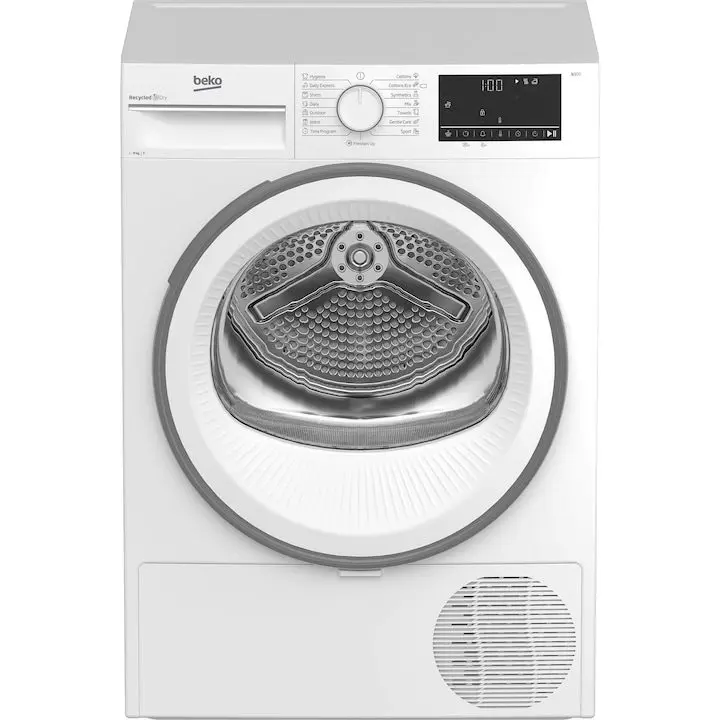 Сушилня Beko B3T69110, 9 кг, 15 програми, Кондензационна, Бял