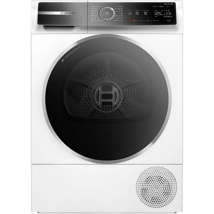 Сушилня Bosch Series 8 WQB245B0BY, Термопомпа, 9 kg, 15 програми, Сензорно управление, Home Connect, SelfCleaning Condenser, Вътрешно осветление, AntiVibration, Smart Dry, AutoDry Technology, Клас A+++, Бял