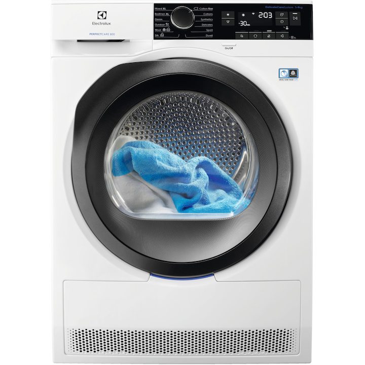 Сушилня Electrolux PerfectCare800 EW8H259ST, 9 кг, Термопомпа, Touch control, Клас A++, Бяла