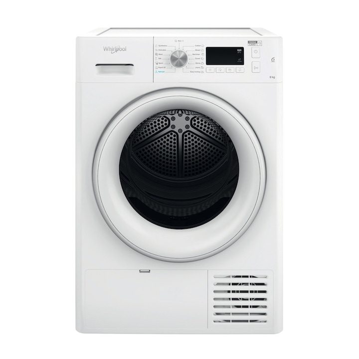 Сушилни Whirlpool - Най-Добрите за 2025 Година Сушилня WHIRLPOOL FFT M11 82 EE R, 6th Sense, Термопомпа, 8 кг, 15 програми, Клас A++, бяла