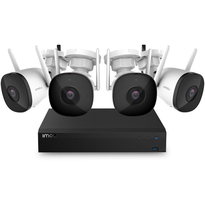 Външна WiFi IP система за наблюдение Imou KIT/NVR1104HS-W-S2/4-F22FE, 4 камери, 2MP, Full HD, 1920x1080, IR 30m, Микрофон + HDD 1TB