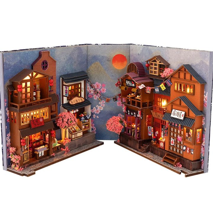 3D Пъзели: Вълнуващо пътешествие в свят на забавление и развитие 🎯 WALALLA 3D пъзел, Направи си сам книжен ъгъл, LED светлина, черешов цвят, подходящ за деца/възрастни