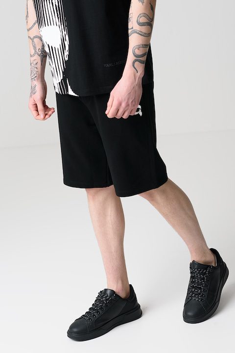 Къси Мъжки Панталони - Най-Добрата Колекция Karl Lagerfeld, Спортни бермуди с връзка, Черен