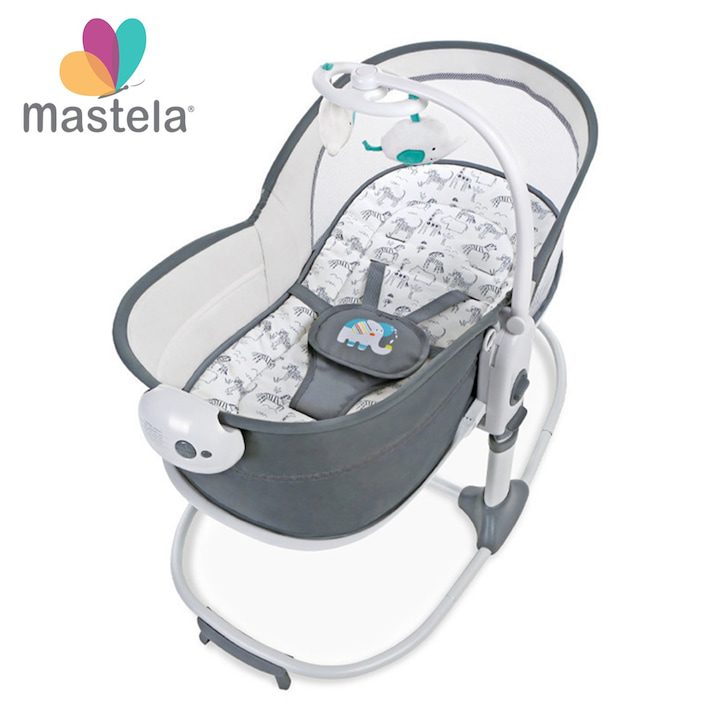 Люлка и легло 2 в 1 за бебета, MASTELA, сив