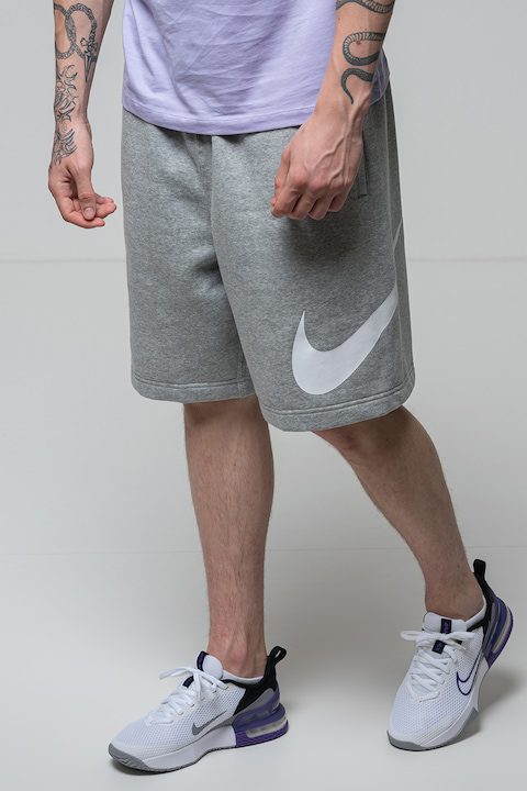 Къси Мъжки Панталони - Най-Добрата Колекция Nike, Бермуди с връзка и джобове, Сив меланж