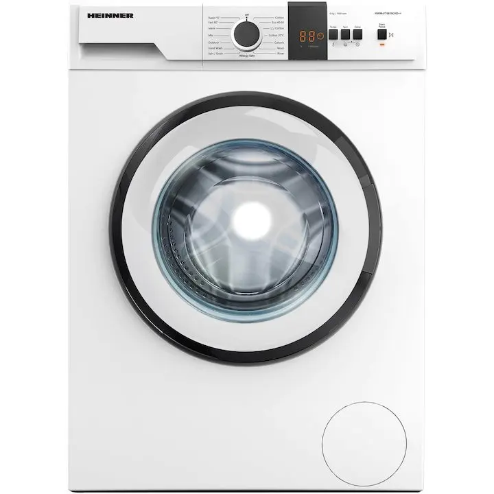 Пералня Heinner HWM-VT0610CHD++, 6 кг, 1000 об/мин, Бял, бюджетна пералня, евтина пералня