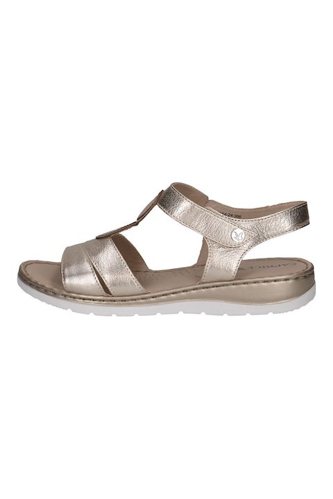 Дамски сандали – Как да Изберем? Caprice, Кожени сандали с велкро, Златист/Светлокафяв