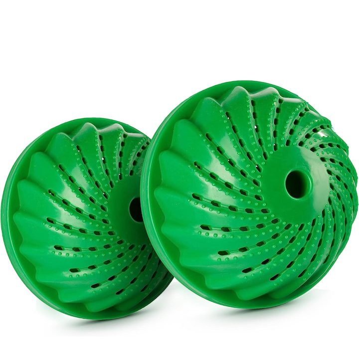 Вълнени Топки за Сушилня – Природно Решение за По-Бързо и Ефективно Сушене на Дрехи Комплект от 2 екологични топки за пране, 10 х 10,5 см, зелени