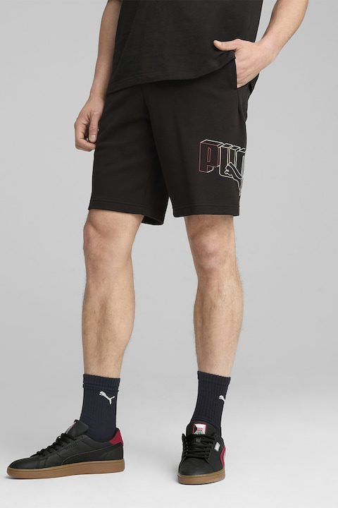 Къси Мъжки Панталони - Най-Добрата Колекция Puma, Къс панталон с памук с лого, Черен