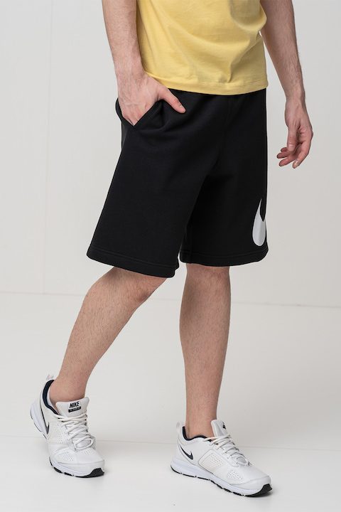 Къси Мъжки Панталони - Най-Добрата Колекция Nike, Бермуди с връзка и джобове, Бял/Черен