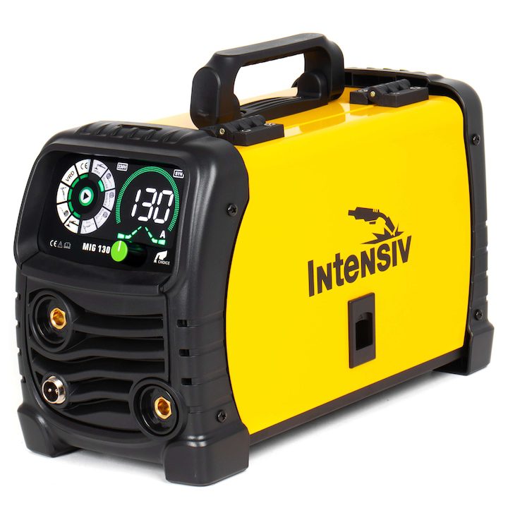 Инверторен Eлектрожен – Бъдещето на Заваряването Инверторен електрожен с флюсова тел MIG/TIG/MMA Intensiv MIG 130p, 130 A максимален заваръчен ток, 230 V, 0,8-1,0 мм максимален диаметър на телта