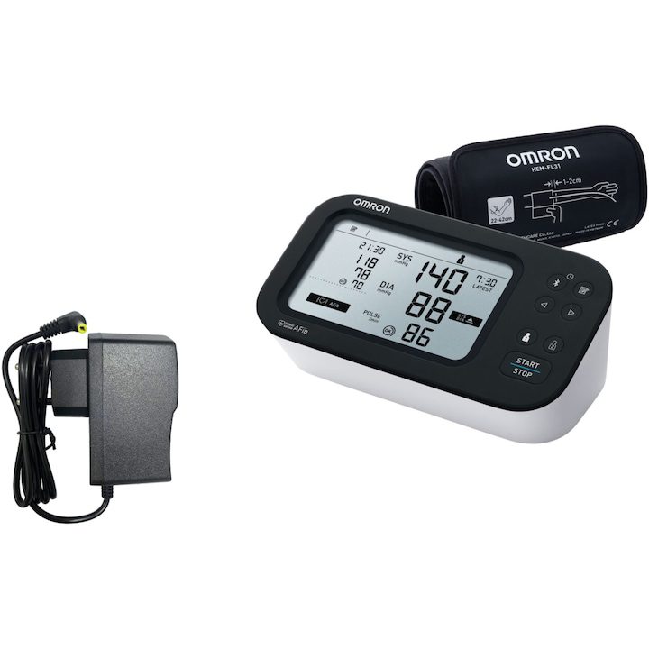 Апарати за кръвно налягане: видове, точност и съвременни решения за домашна грижа 🩺 Комплект OMRON M7 IT AFib, С автоматичен апарат за кръвно налягане, Технология Intellisense, Оригинален AC адаптер Omron, Бял