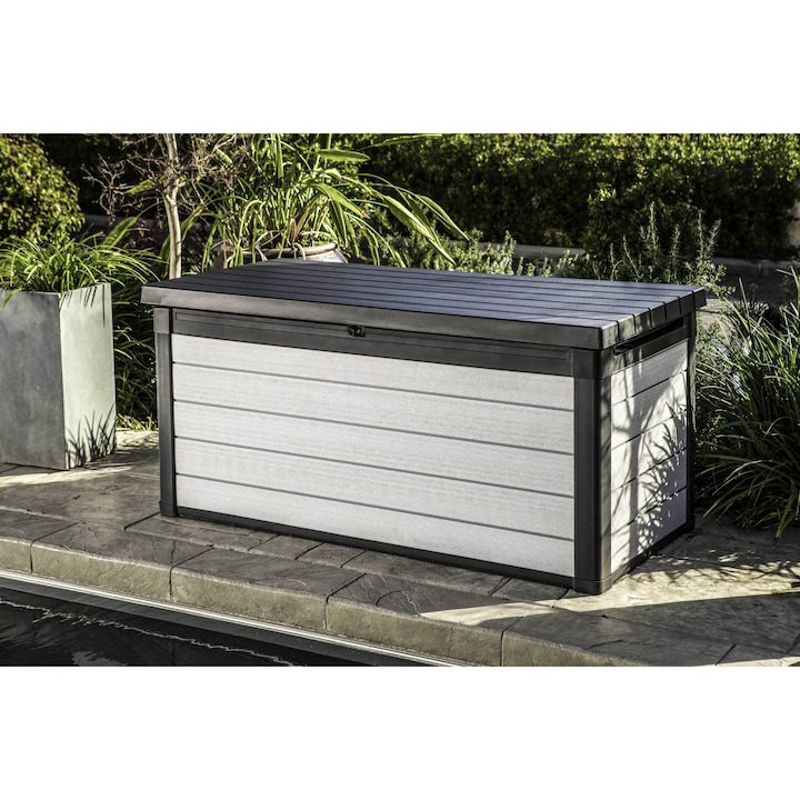 Градински шкафове за съхранение: Практични решения за организацията на вашата градина 🌿 Многофункционален шкаф за съхранение Keter Denali DuoTech, 570 л, 151,7x72,5x70 см, Сив