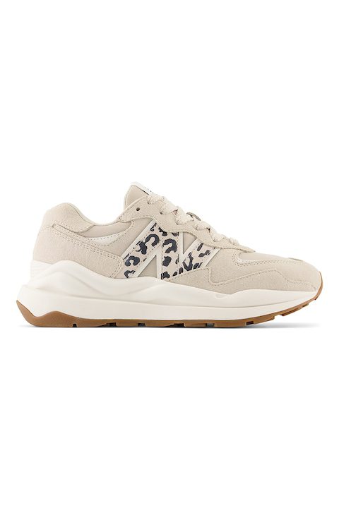 Дамски Маратонки и Кецове - Подбрахме Най-Добрите New Balance, Кожени спортни обувки с текстилна подплата, Тъмнобежово/Tъмносив