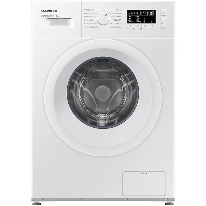 Пералня Samsung WW60A3120WE/LE, 6 кг, 1200 об/мин, Клас C, Hygiene Steam, Quick Wash 15 min, Бял, бюджетна пералня, евтина пералня